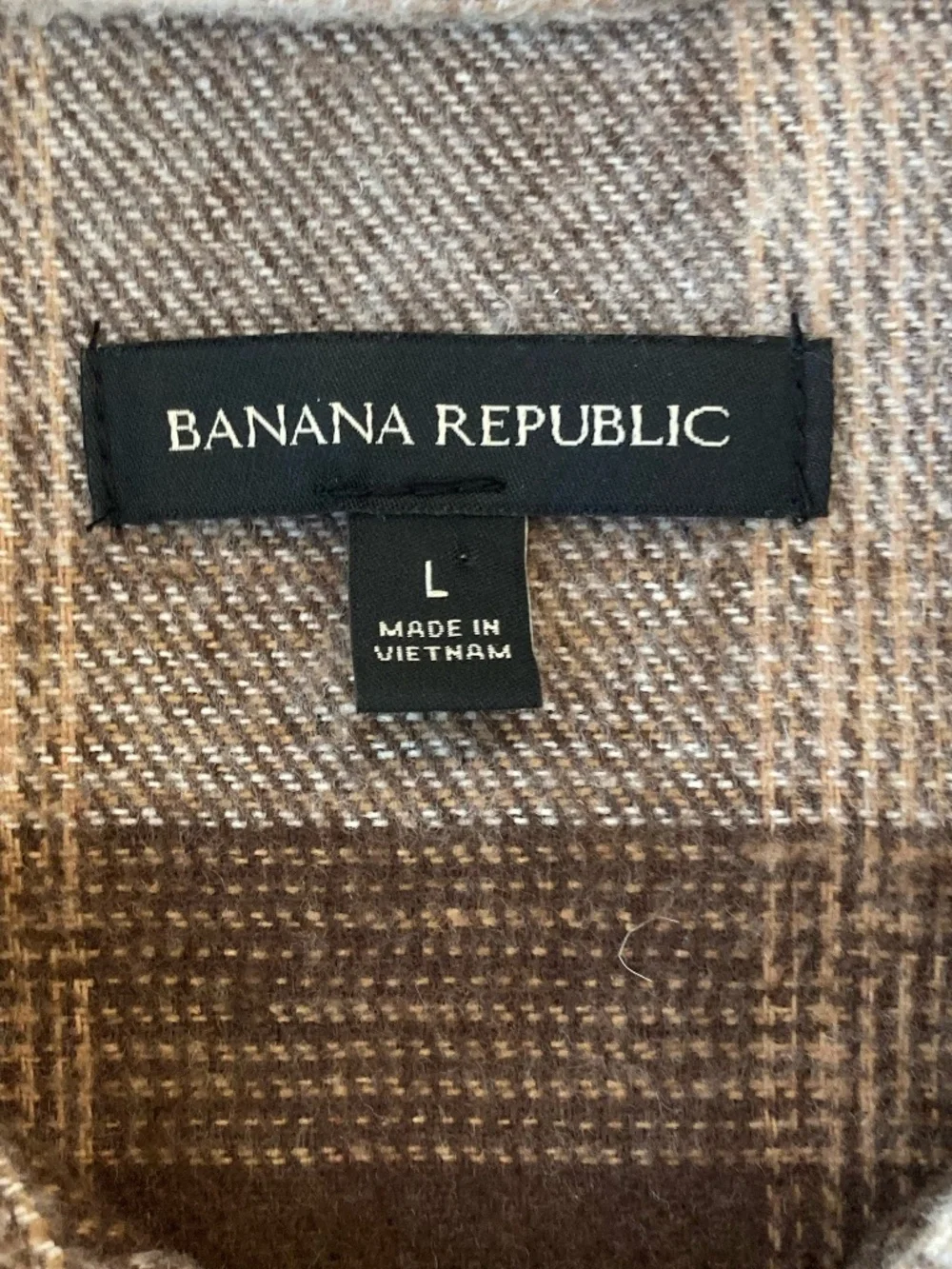 Banana Republic Shacket Jacket Brown Plaid sz Large Oversized Cozy Cabin